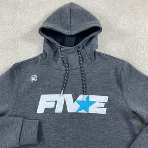 Legends Hoodie Mens‎ Medium Gray Five Star Graphic Performance Curved Hem Hoodie